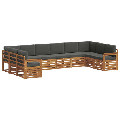 Set divano sezionale con cuscino 10 pcs Naturale e Antracite