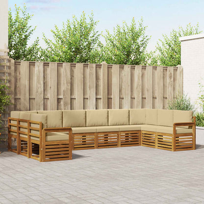 Set divano sezionale con cuscino 10 pcs Naturale e Beige
