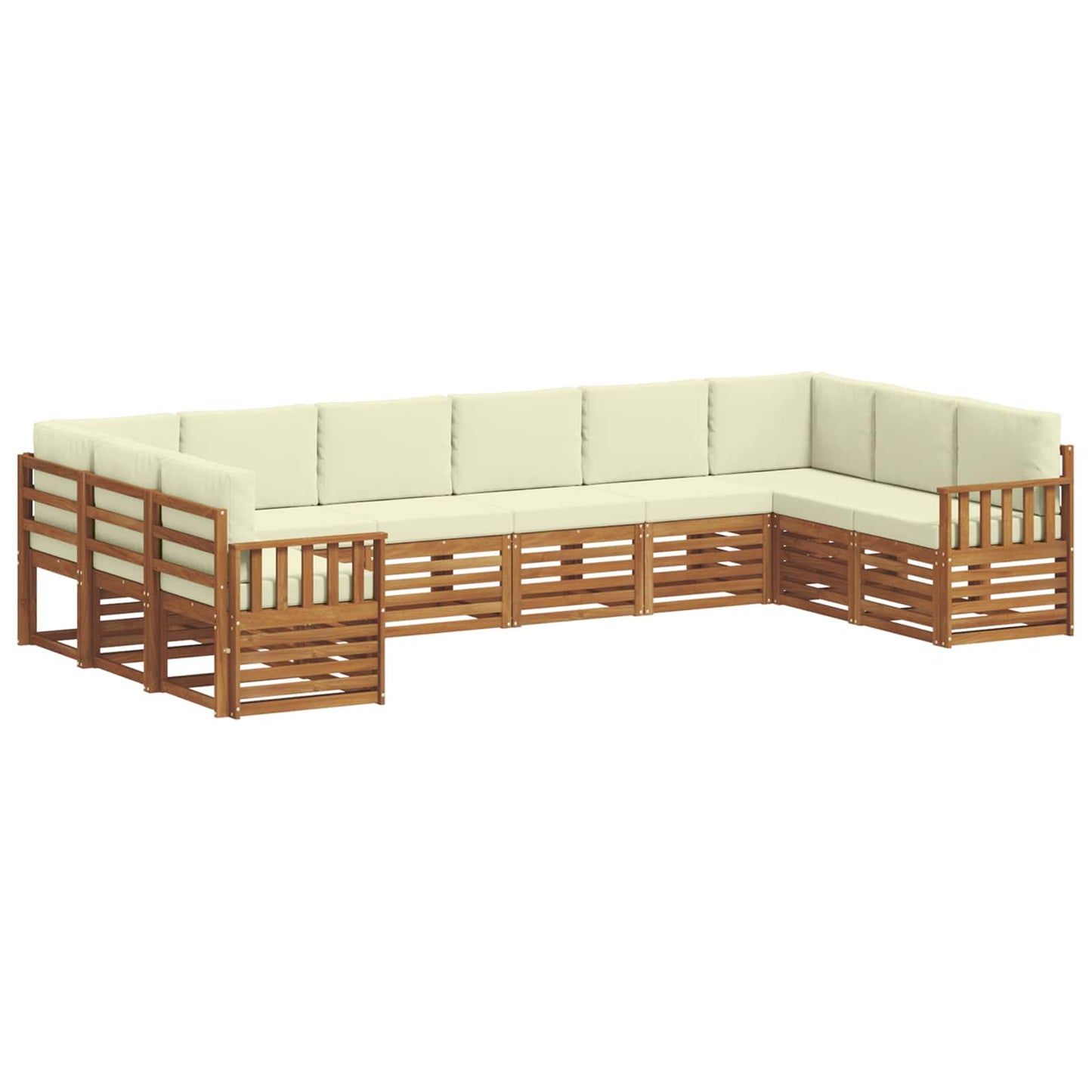 Set divano sezionale con cuscino 10 pcs Naturale e Crema