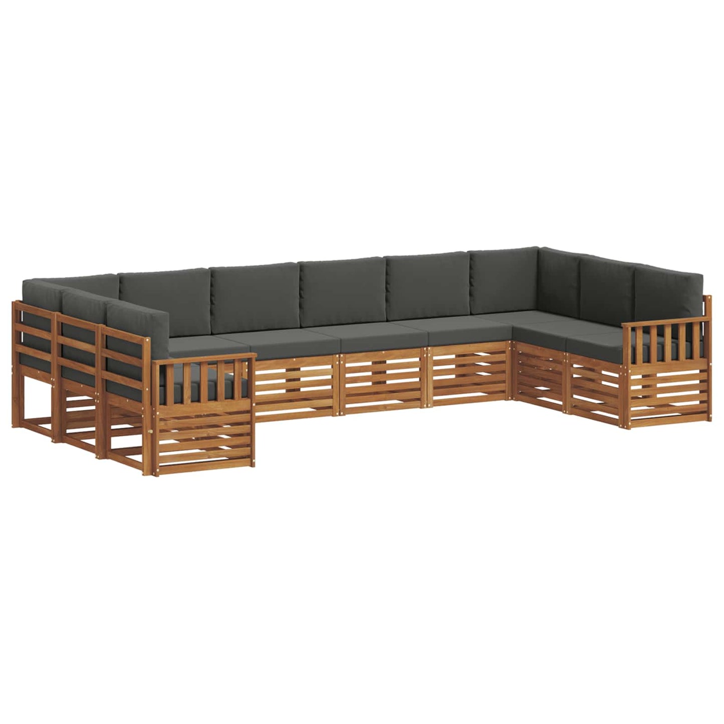 Set divano sezionale con cuscino 10 pcs Naturale e Antracite