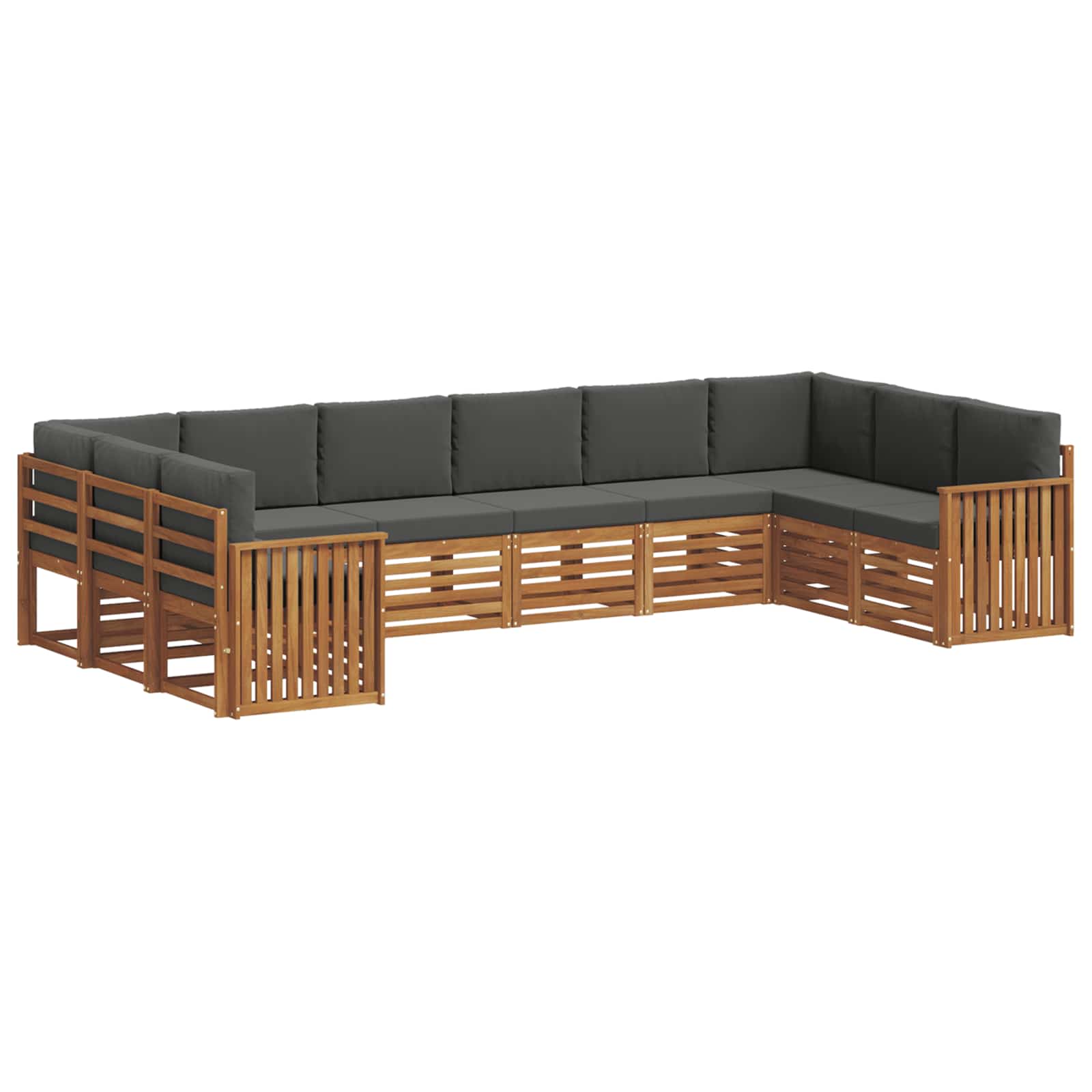Set divano sezionale con cuscino 10 pcs Naturale e Antracite | homemem39