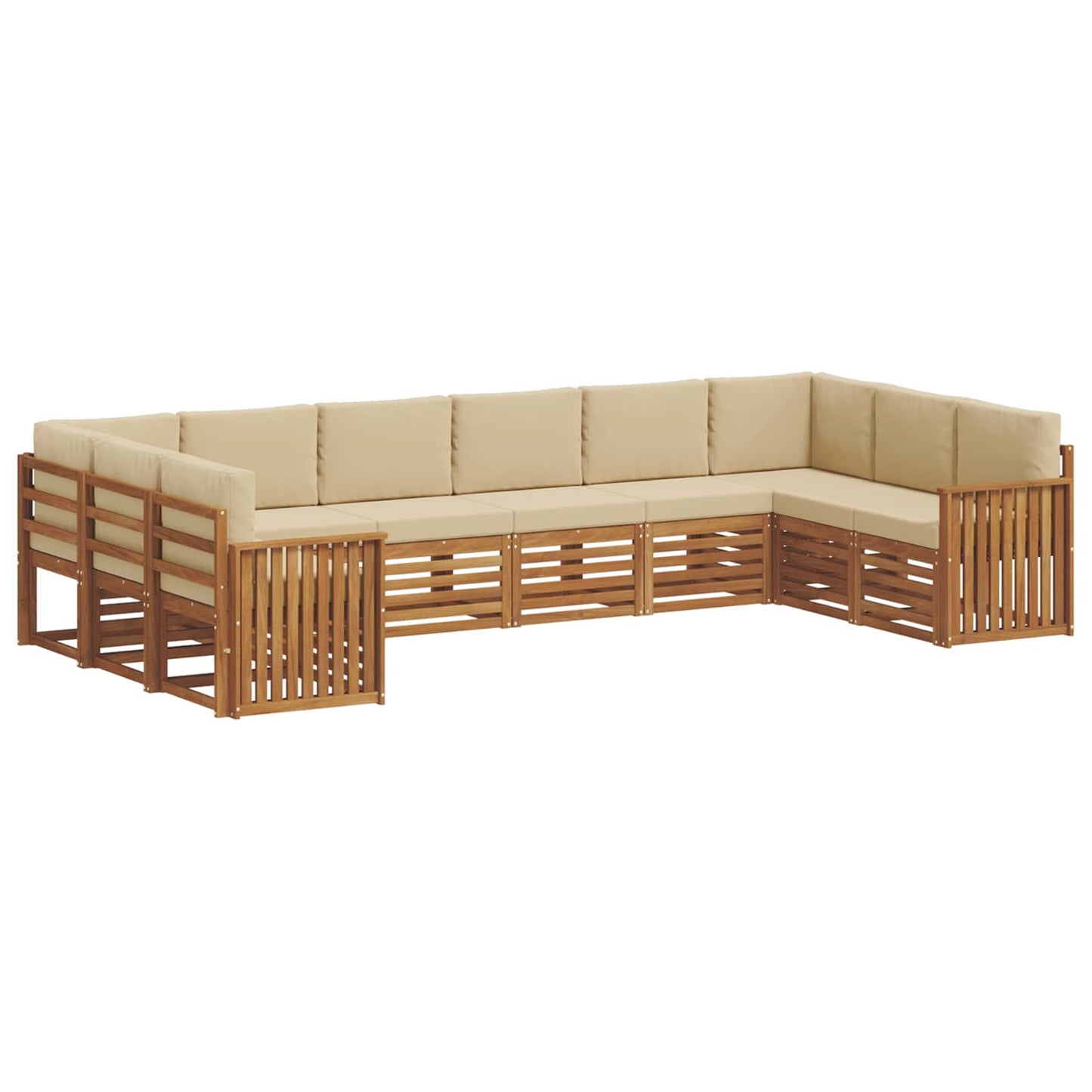 Set divano sezionale con cuscino 10 pcs Naturale e Beige | homemem39