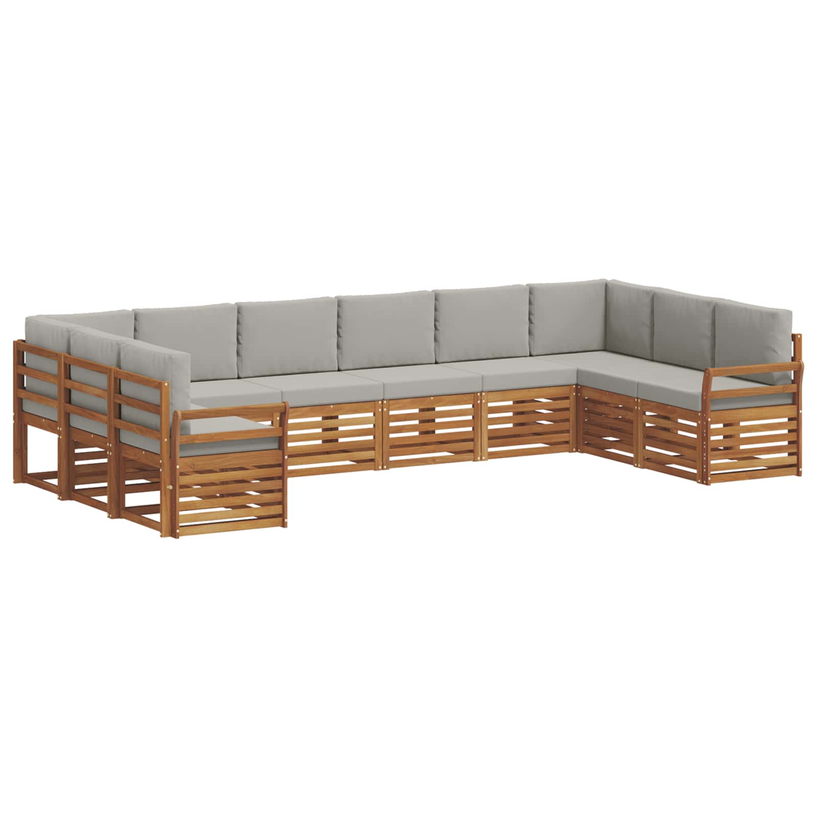 Set divano sezionale 10 pcs Grigio Naturale e Chiaro | homemem39