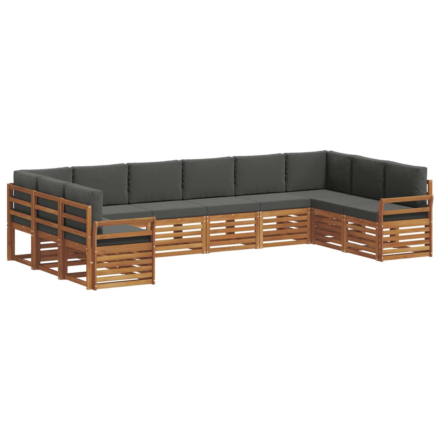 Set divano sezionale con cuscino 10 pcs Naturale e Antracite | homemem39