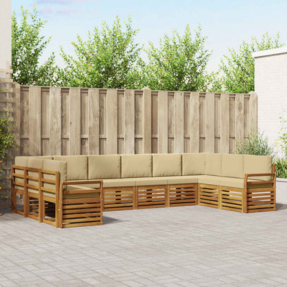Set divano sezionale con cuscino 10 pcs Naturale e Beige