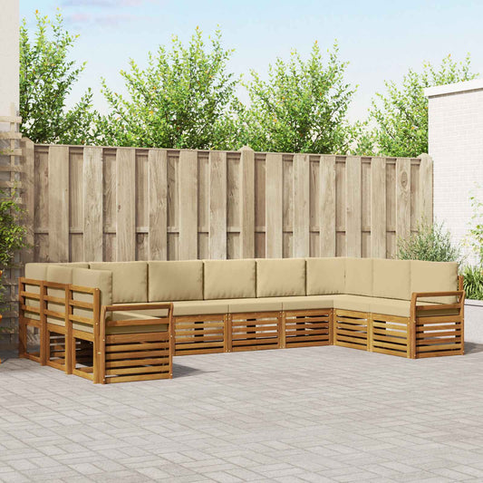Set divano sezionale con cuscino 10 pcs Naturale e Beige