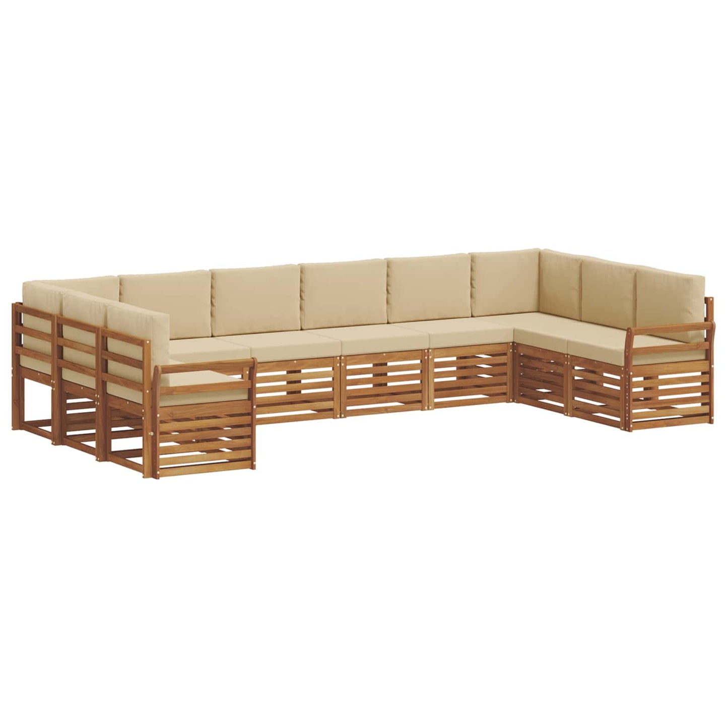 Set divano sezionale con cuscino 10 pcs Naturale e Beige | homemem39