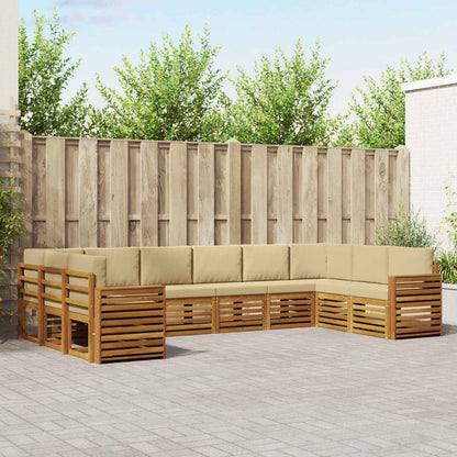 Set divano sezionale con cuscino 10 pcs Naturale e Beige