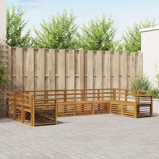 Set divani 10 pcs Naturale Legno di Acacia Massello | homemem39