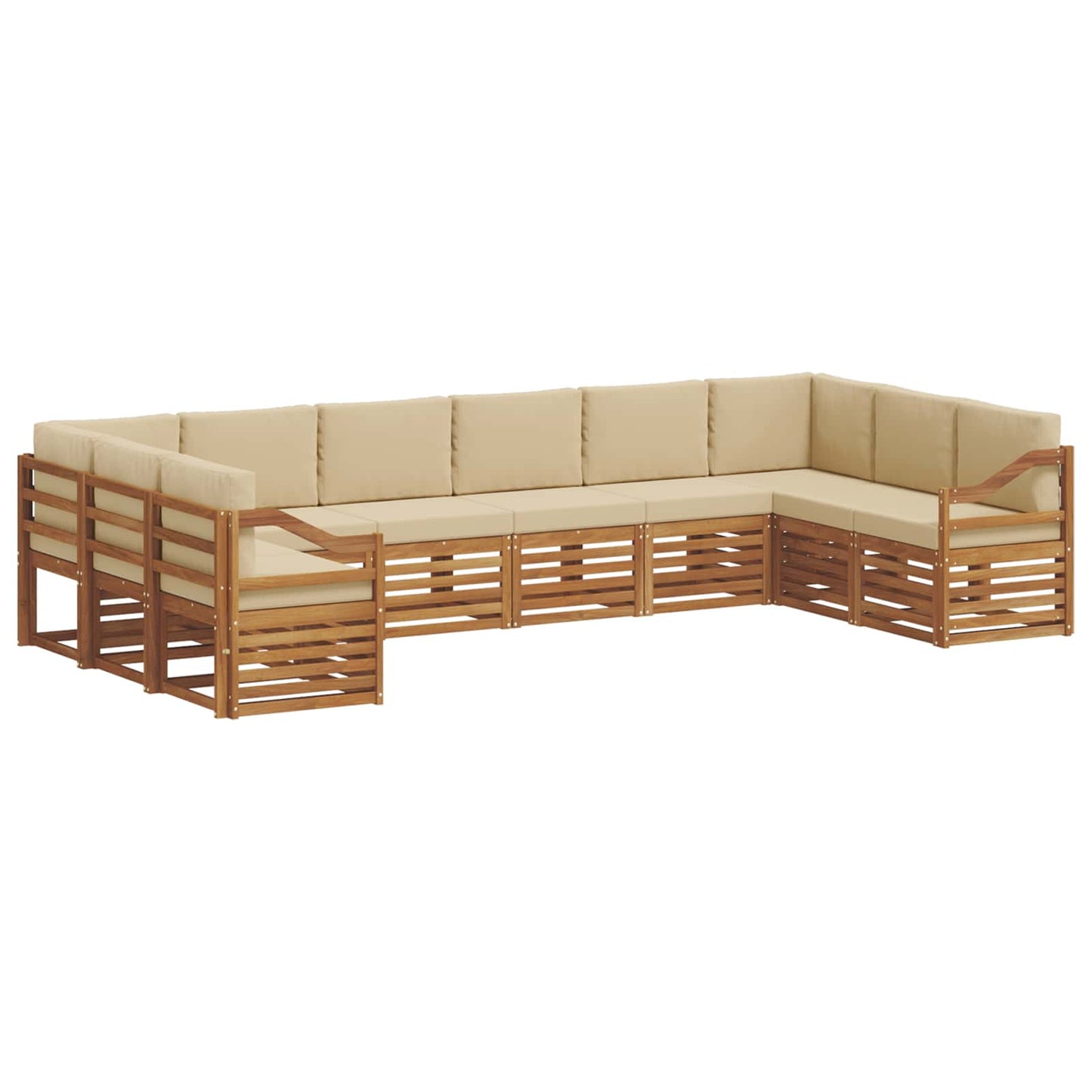 Set divano sezionale con cuscino 10 pcs Naturale e Beige | homemem39