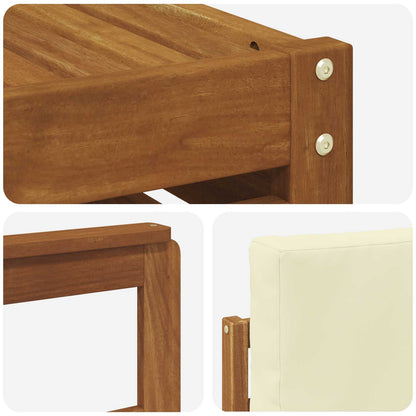 Set di divani da esterno con cuscino 11 pcs Naturale e Crema