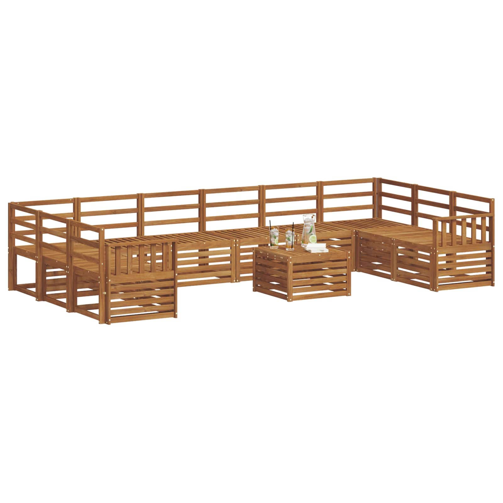 Set di divani da esterno 11 pcs Naturale | homemem39