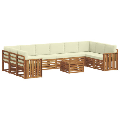 Set di divani da esterno con cuscino 11 pcs Naturale e Crema