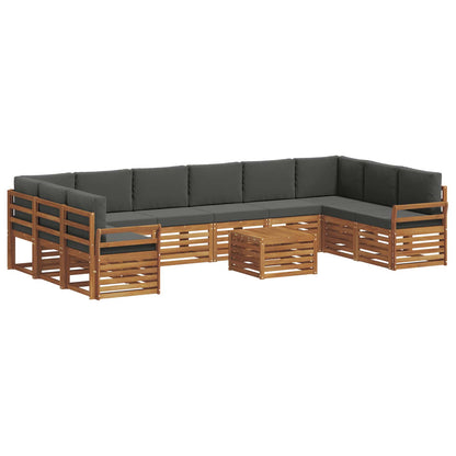 Set di divani da esterno 11 pcs Naturale e Antracite