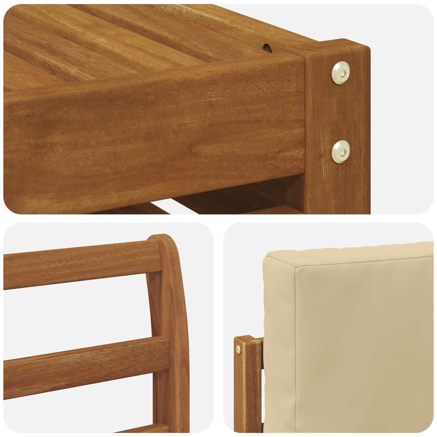 Set di divani da esterno con cuscino 11 pcs Naturale e Beige