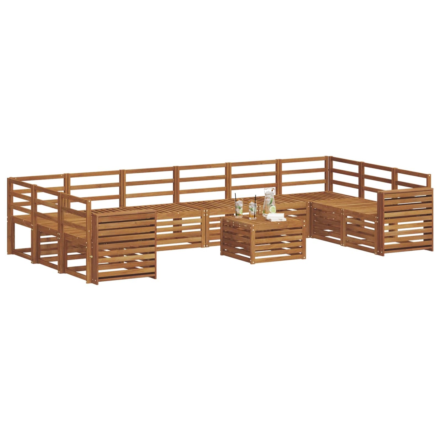 Set di divani da esterno 11 pcs Naturale | homemem39