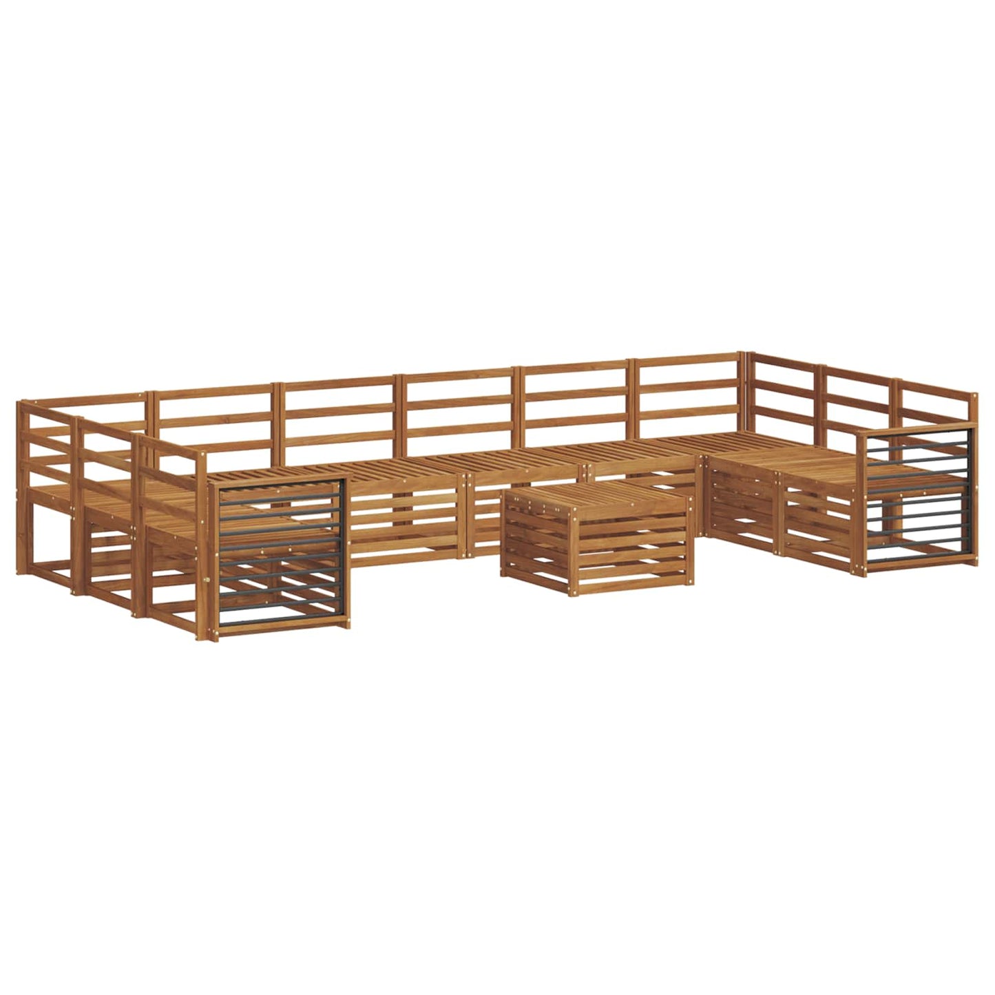 Set divani 11 pcs Naturale Legno di Acacia Massello