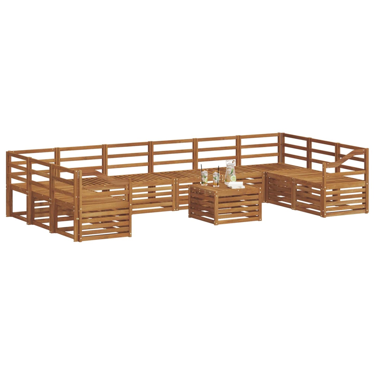 Set di divani da esterno 11 pcs Naturale