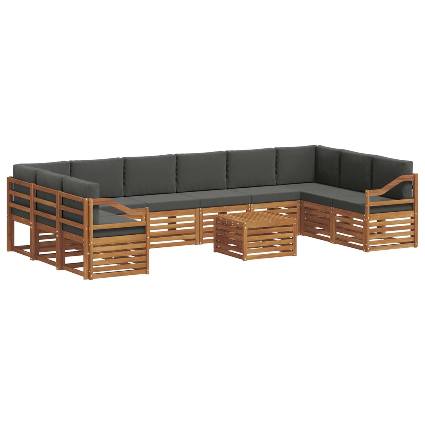 Set di divani da esterno 11 pcs Naturale e Antracite | homemem39