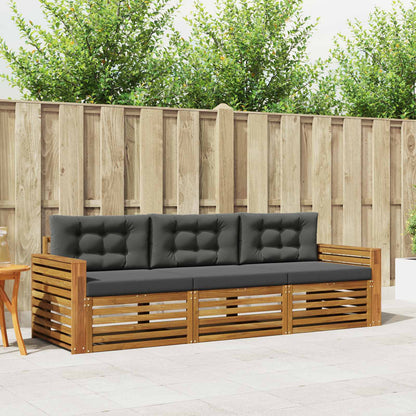 Set di divani da esterno con cuscino 3 pcs Naturale e Antracite