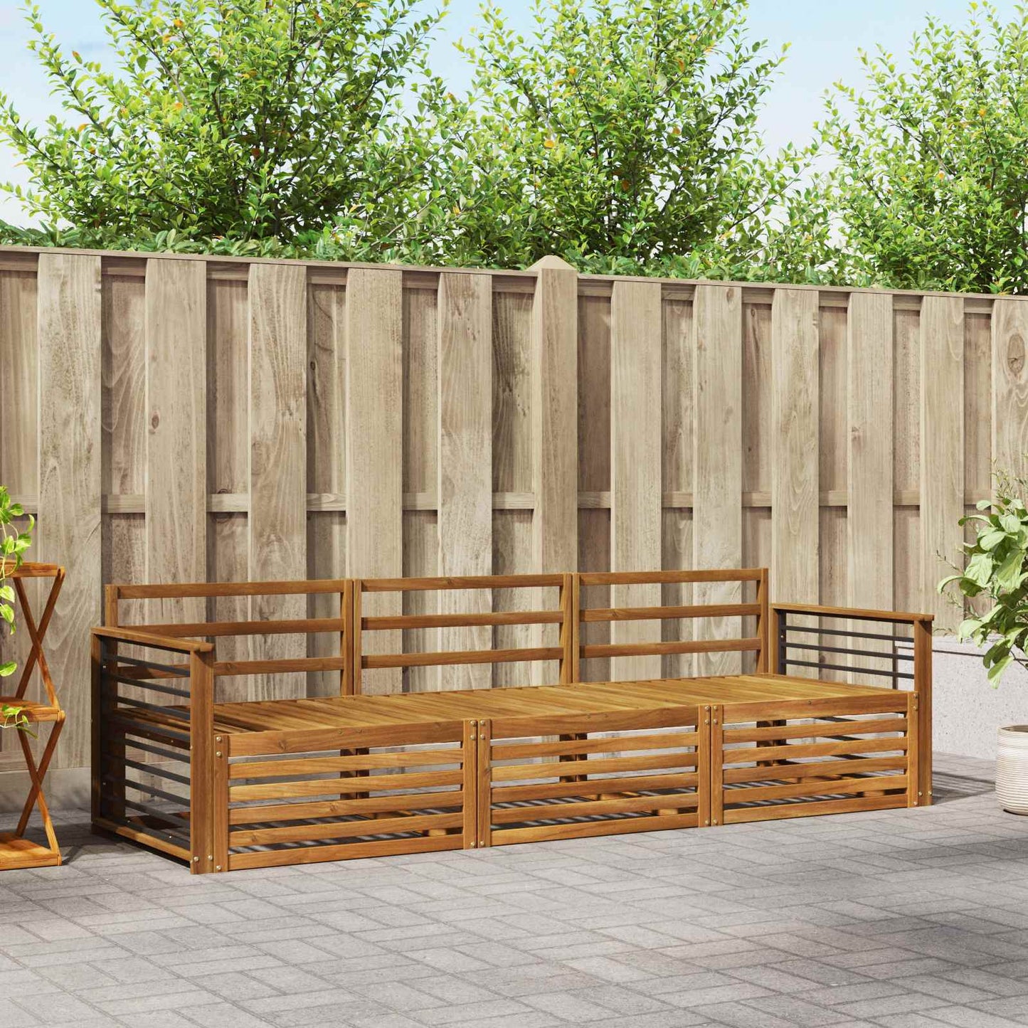 Set di divani da esterno 3 pcs Naturale | homemem39