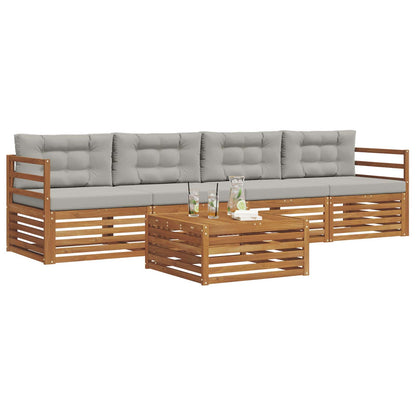 Set di divani da esterno 5 pcs Grigio Naturale e Chiaro | homemem39