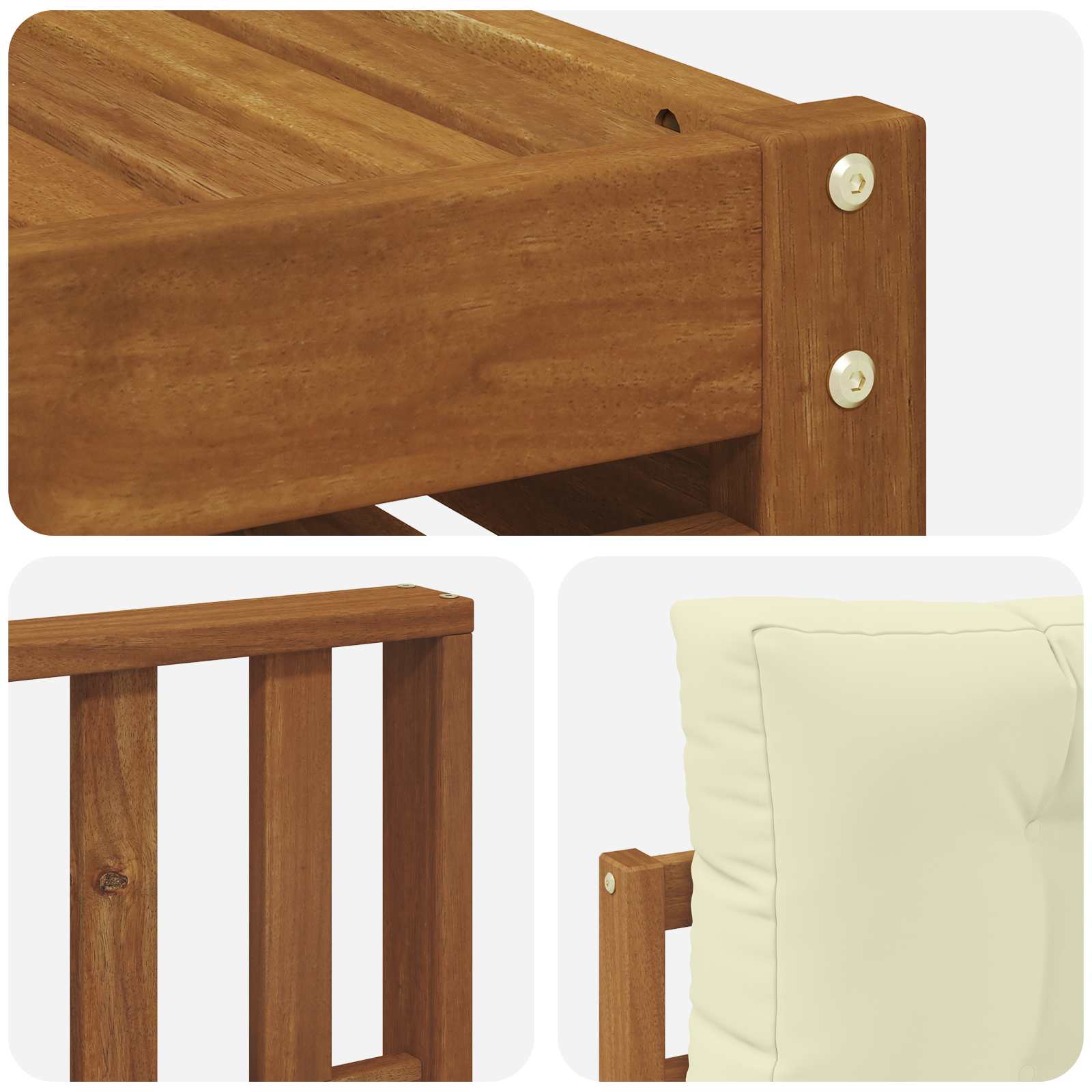 Set di divani da esterno con cuscino 5 pcs Naturale e Crema | homemem39