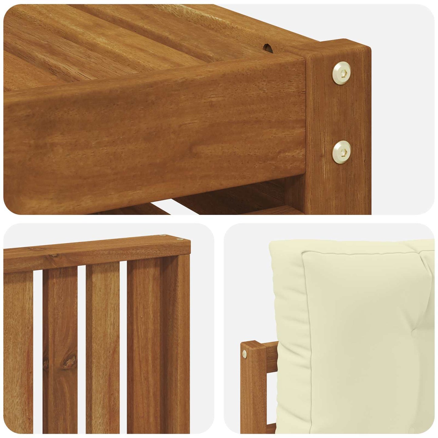 Set di divani da esterno con cuscino 5 pcs Naturale e Crema | homemem39