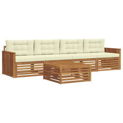 Set di divani da esterno con cuscino 5 pcs Naturale e Crema | homemem39