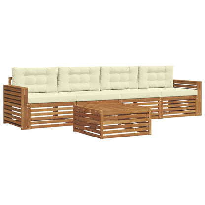 Set di divani da esterno con cuscino 5 pcs Naturale e Crema