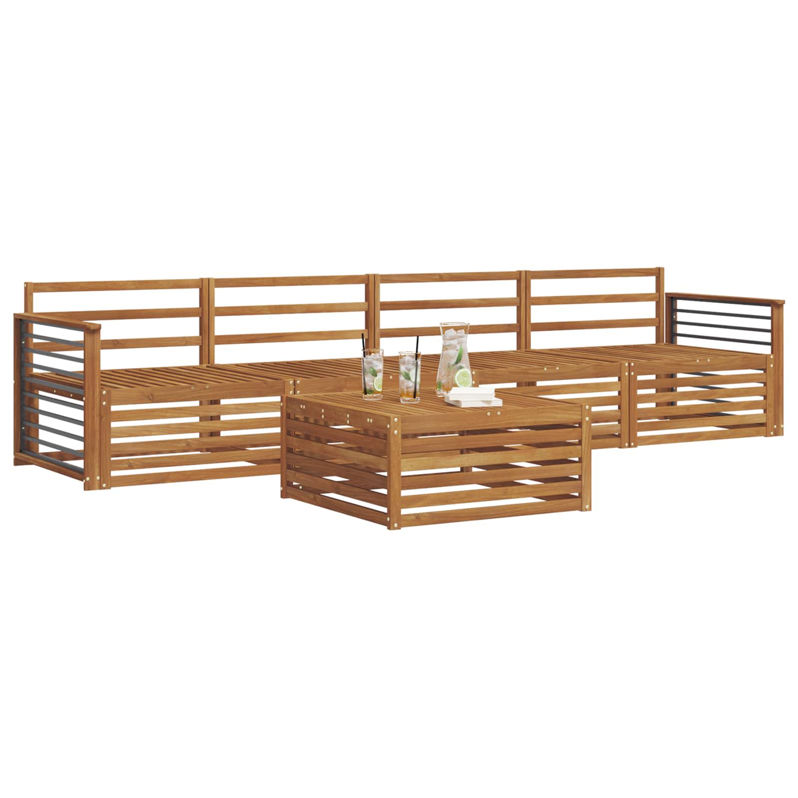 Set di divani da esterno 5 pcs Naturale | homemem39