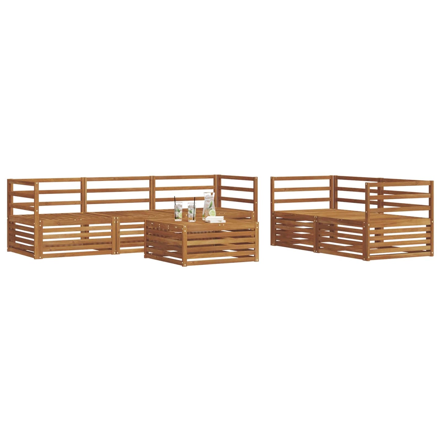 Set di divani da esterno 6 pcs Naturale | homemem39