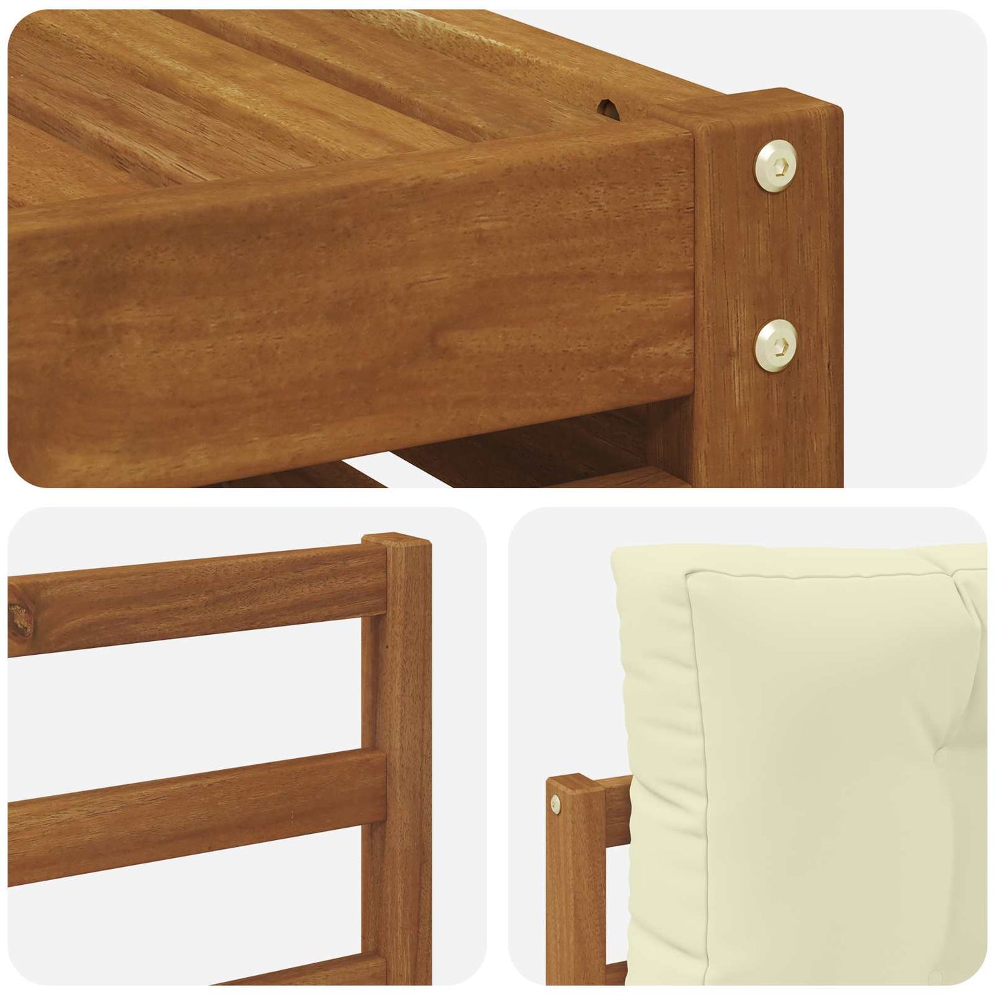 Set di divani da esterno con cuscino 6 pcs Naturale e Crema | homemem39