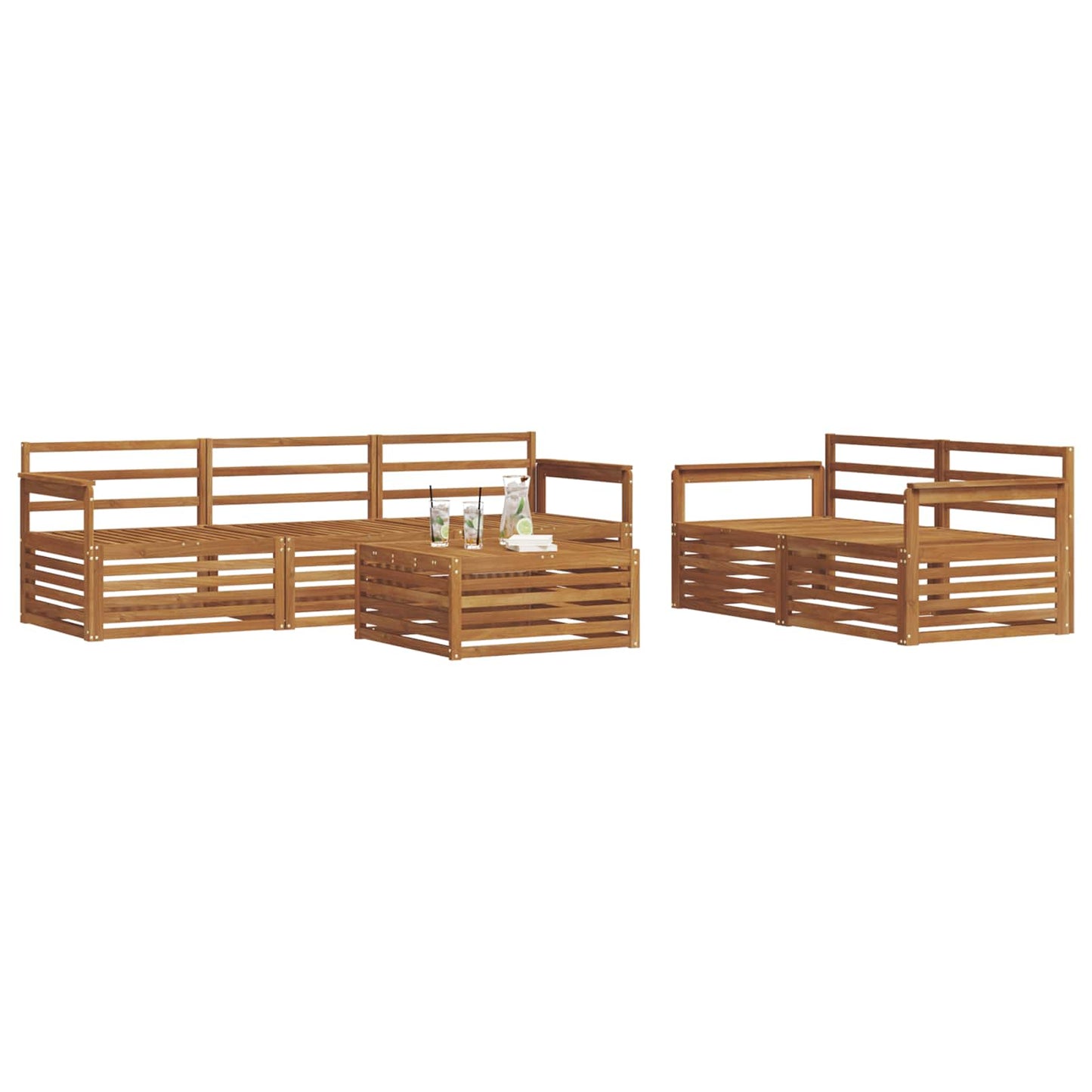 Set di divani da esterno 6 pcs Naturale