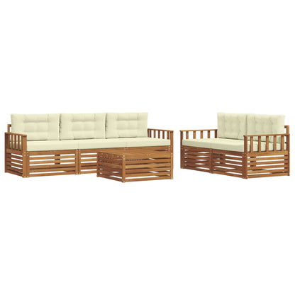 Set di divani da esterno con cuscino 6 pcs Naturale e Crema | homemem39