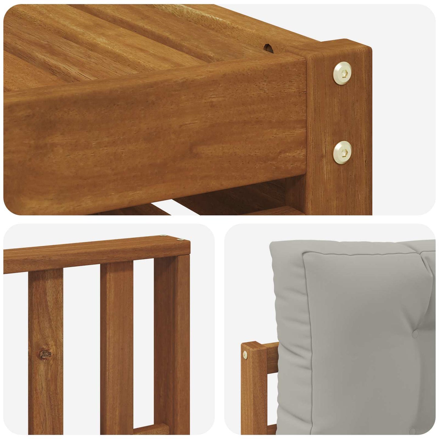 Set di divani da esterno 6 pcs Grigio Naturale e Chiaro | homemem39