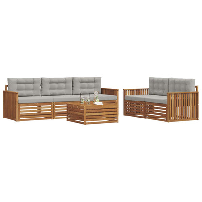 Set di divani da esterno 6 pcs Grigio Naturale e Chiaro | homemem39