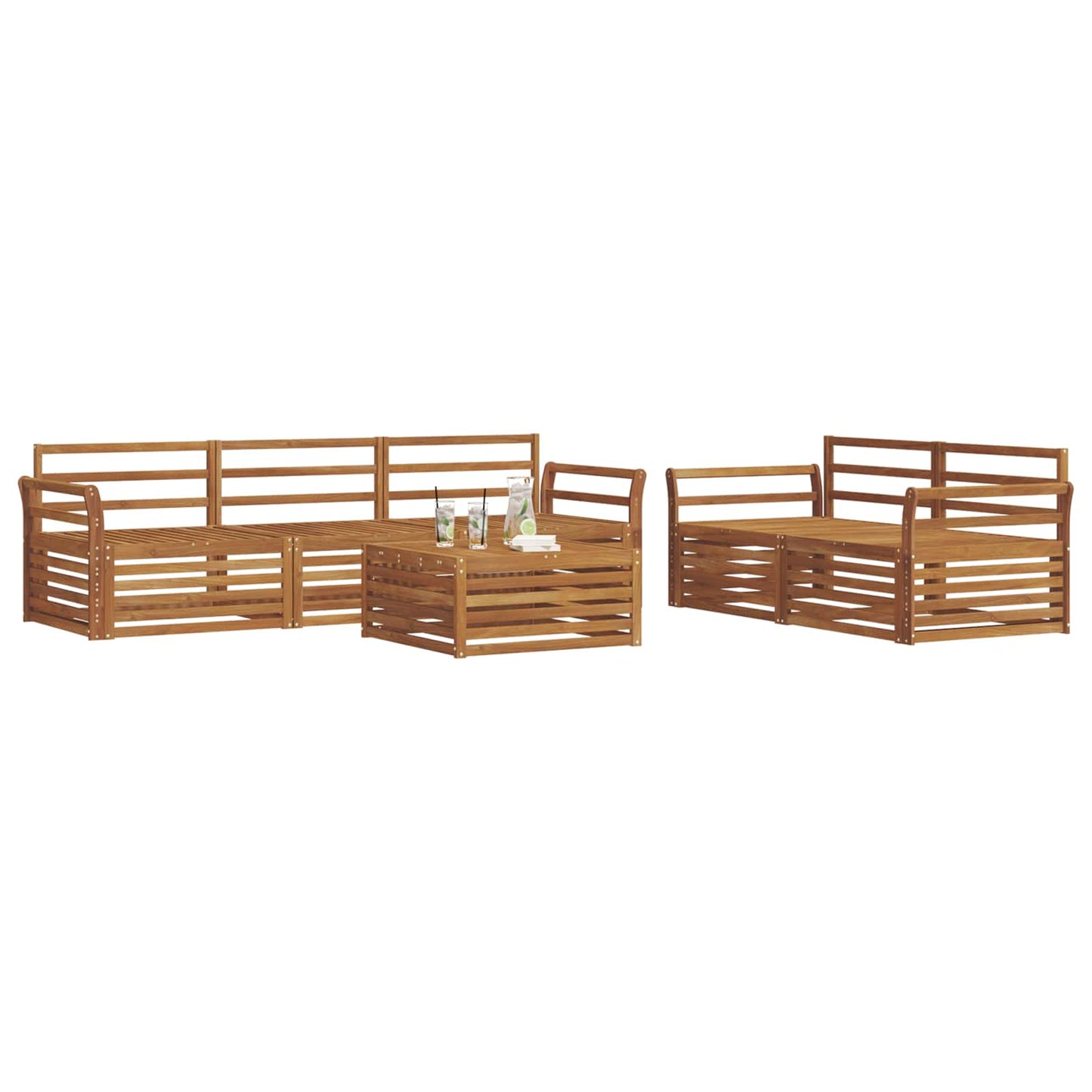 Set di divani da esterno 6 pcs Naturale | homemem39