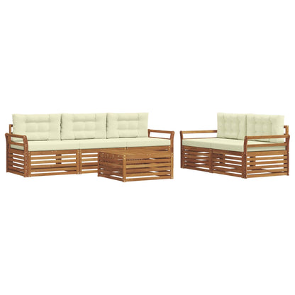 Set di divani da esterno con cuscino 6 pcs Naturale e Crema | homemem39