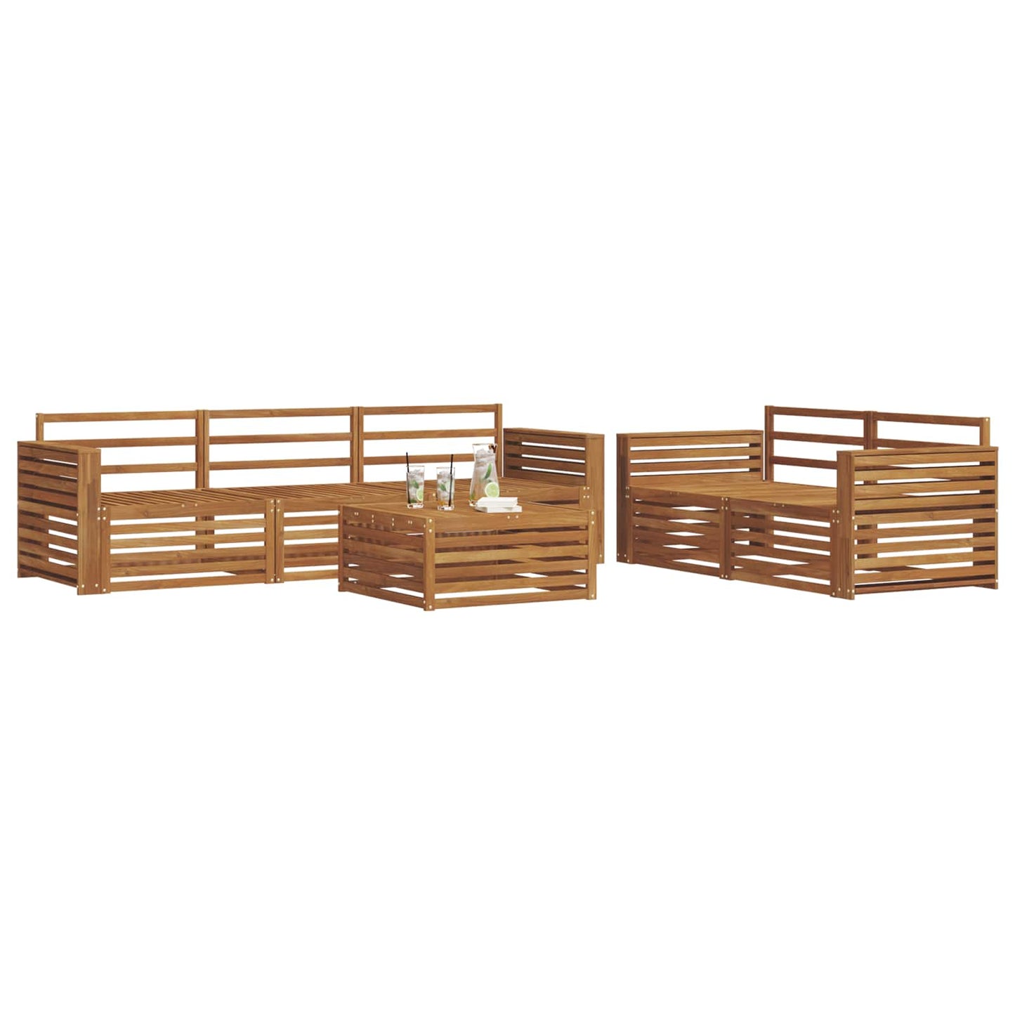 Set di divani da esterno 6 pcs Naturale | homemem39