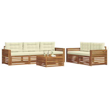 Set di divani da esterno con cuscino 6 pcs Naturale e Crema | homemem39