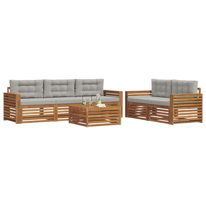 Set di divani da esterno 6 pcs Grigio Naturale e Chiaro | homemem39
