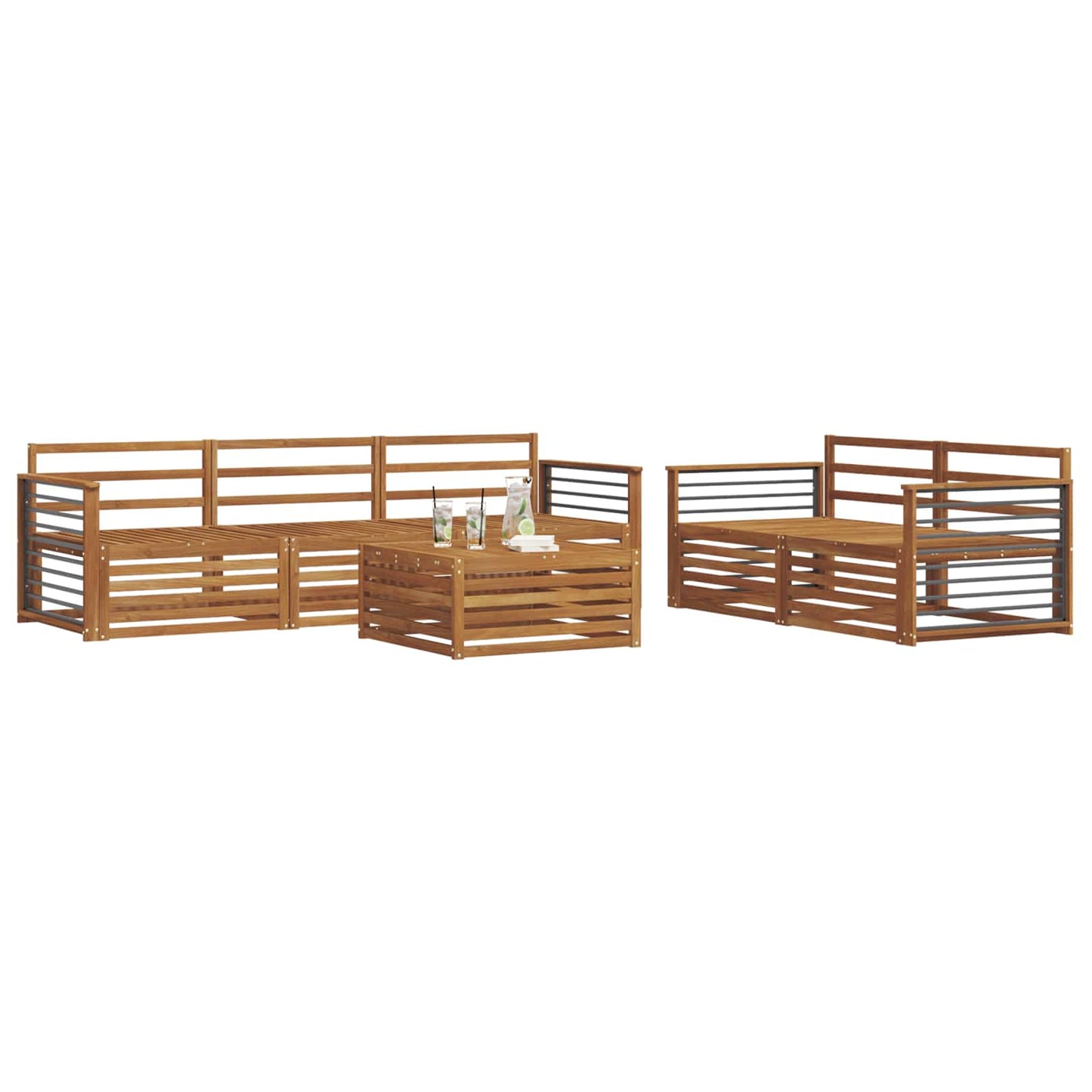 Set di divani da esterno 6 pcs Naturale | homemem39
