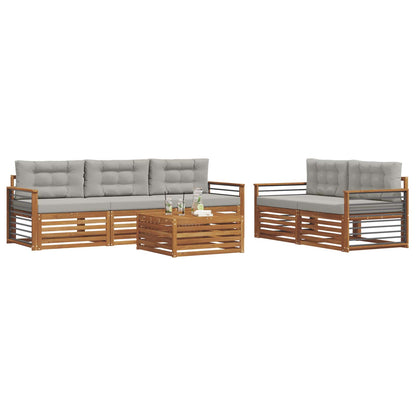 Set di divani da esterno 6 pcs Grigio Naturale e Chiaro | homemem39