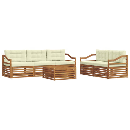 Set di divani da esterno con cuscino 6 pcs Naturale e Crema | homemem39