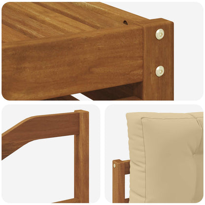 Set di divani da esterno con cuscino 6 pcs Naturale e Beige | homemem39