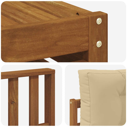 Set di divani da esterno con cuscino 7 pcs Naturale e Beige | homemem39