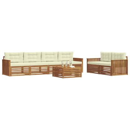 Set di divani da esterno con cuscino 7 pcs Naturale e Crema | homemem39