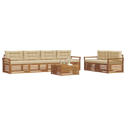 Set di divani da esterno con cuscino 7 pcs Naturale e Beige | homemem39