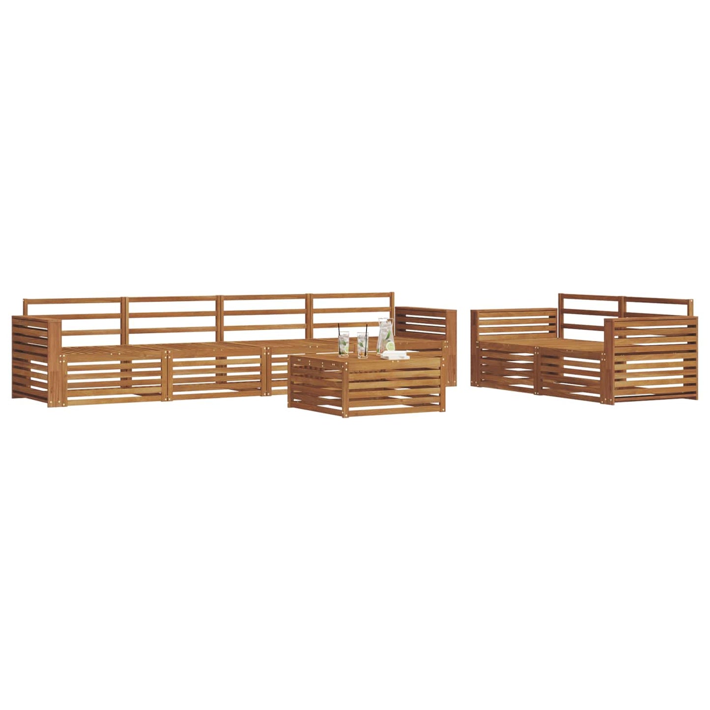 Set di divani da esterno 7 pcs Naturale | homemem39